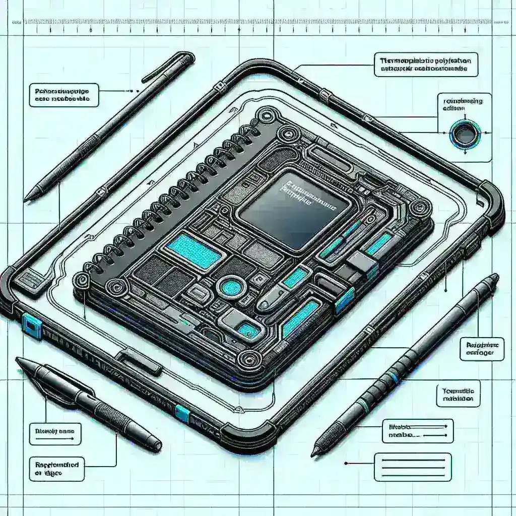 "Close-up image of a notebook showcasing TPU outer edges that enhance durability and provide protection against wear and tear, illustrating the innovative design features discussed in the article on notebook durability."