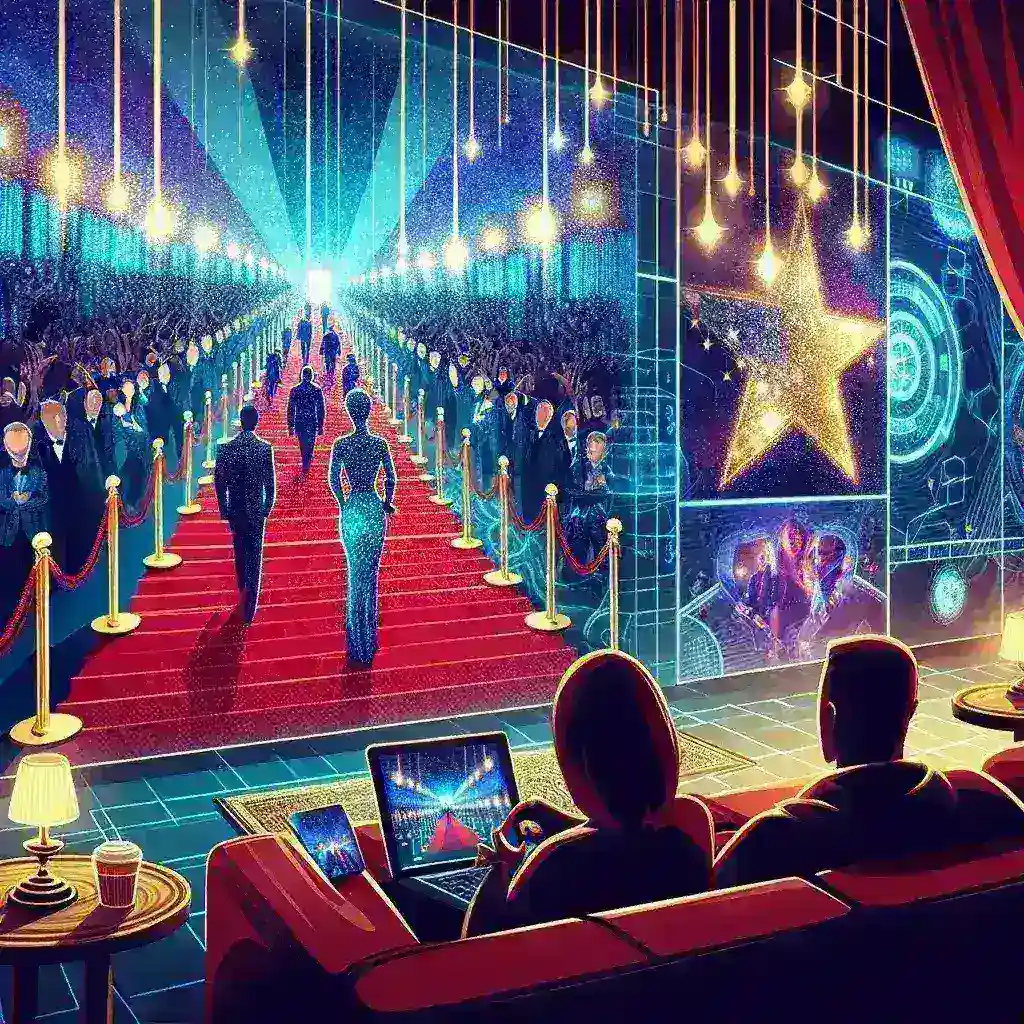 "Paramount+ live red-carpet event featuring fans engaging with celebrities, showcasing interactive streaming experience"